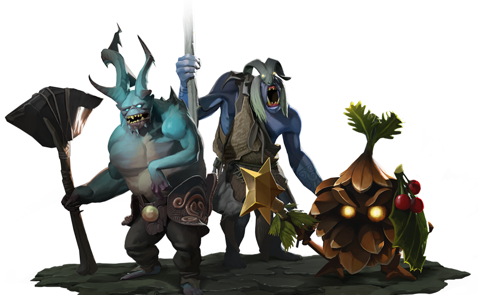 Dota 2 heroes artwork – Juggernaut, Axe, Tidehunter and others on Cloudskinex About Us page