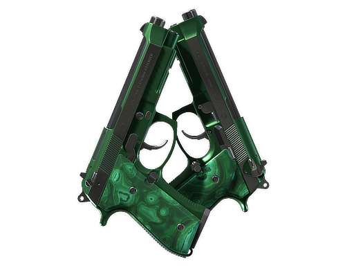 Buy CS2 pistol Dual Berettas | Polished Malachite (Factory New) skin