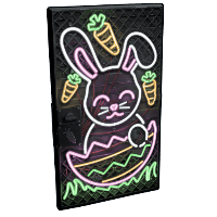 Buy Rust sheet metal door Neon Easter Bunny Door skin