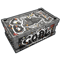 Buy Rust large wooden box Graffiti Charcoal Storage skin