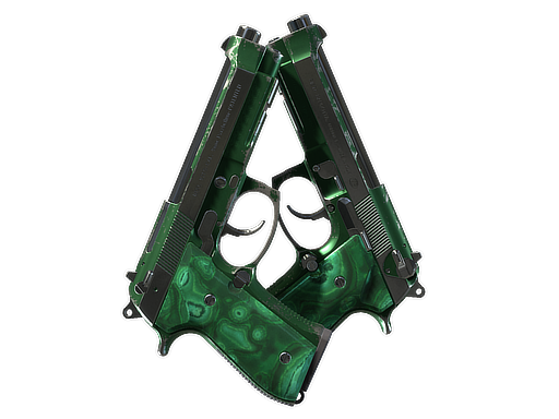 Buy CS2 pistol Dual Berettas | Polished Malachite (Field-Tested) skin