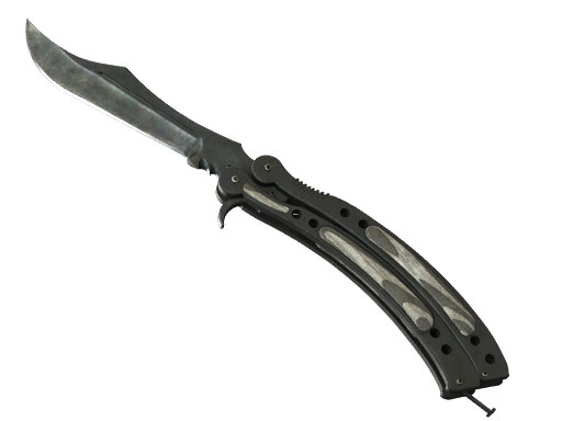 Buy CS2 knife ★ Butterfly Knife | Black Laminate (Battle-Scarred) skin