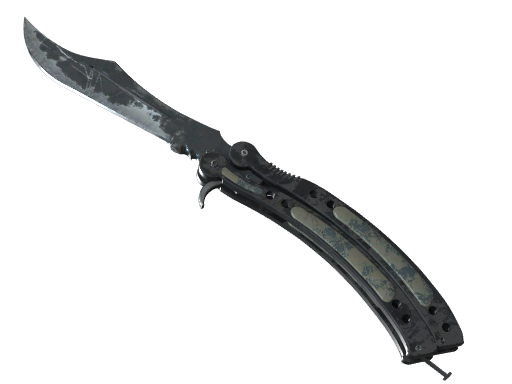 Buy CS2 knife ★ Butterfly Knife | Night (Battle-Scarred) skin