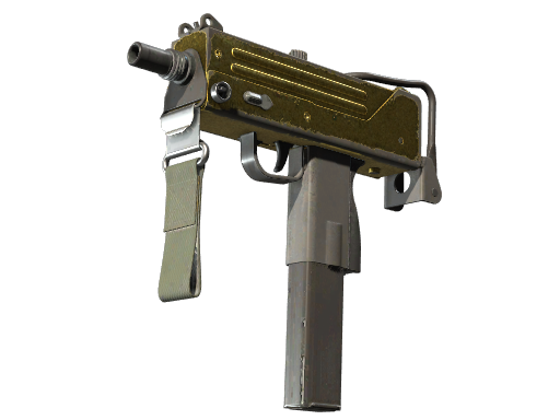 Buy CS2 smg Souvenir MAC-10 | Gold Brick (Battle-Scarred) skin
