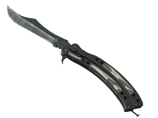 Buy CS2 knife ★ StatTrak™ Butterfly Knife | Black Laminate (Well-Worn) skin